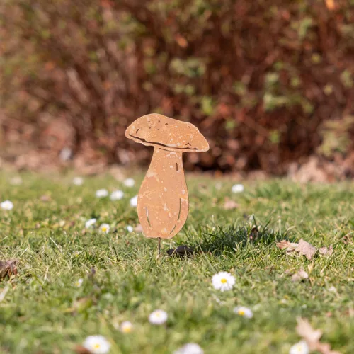 Vargánya gombás lézervágott leszúrható kerti dekoráció, 27 cm