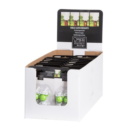 Gyümölcsös terítőnehezék, 4 féle, csomag, 36 db