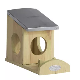   Mókus fa ház, cink tetővel, eleség tartóval, 18 cm, csomag, 4 db