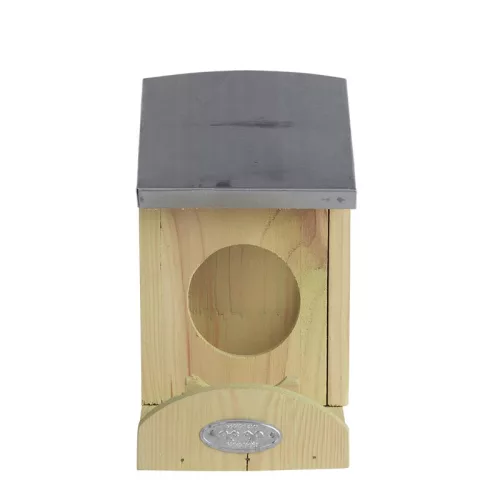 Mókus fa ház, cink tetővel, eleség tartóval, 18 cm, csomag, 4 db