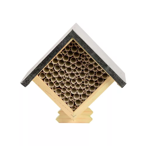 Fa darázshotel, cink tetővel, csomag, 12 db