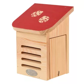   Katicabogár ház piros színű tetővel, katica mintával, 15 x 20 cm, csomag, 6 db