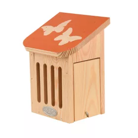   Pillangó ház narancssárga színű tetővel, pillangó mintával, 15 x 20 cm, csomag, 6 db