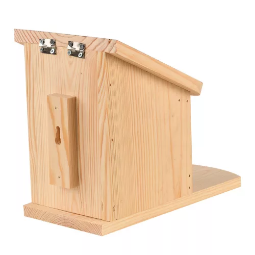 Mókus etető barna színű tetővel, mókus mintával, 15 x 26 cm