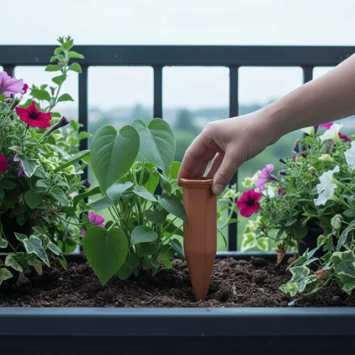 Virágföldbe szúrható kerámia vízadagoló, 17,5 cm