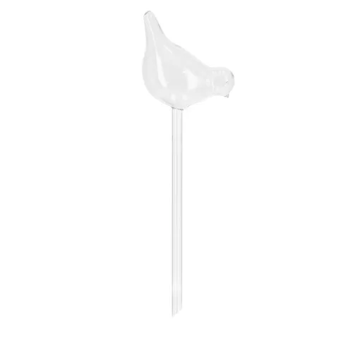 Virágföldbe szúrható üveg vízadagoló, madár alakú, 36 cm, csomag, 6 db