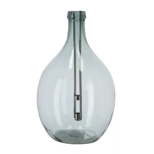 Lámpás újrahasznosított üvegből, kivehető gyertyatartóval, 51 cm, csomag, 3 db